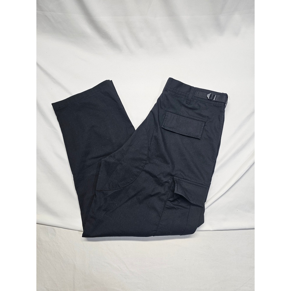 Urban Patrol Mens Black Ripstop Cargo Pants Medium Regular Adjustable Waist 3906